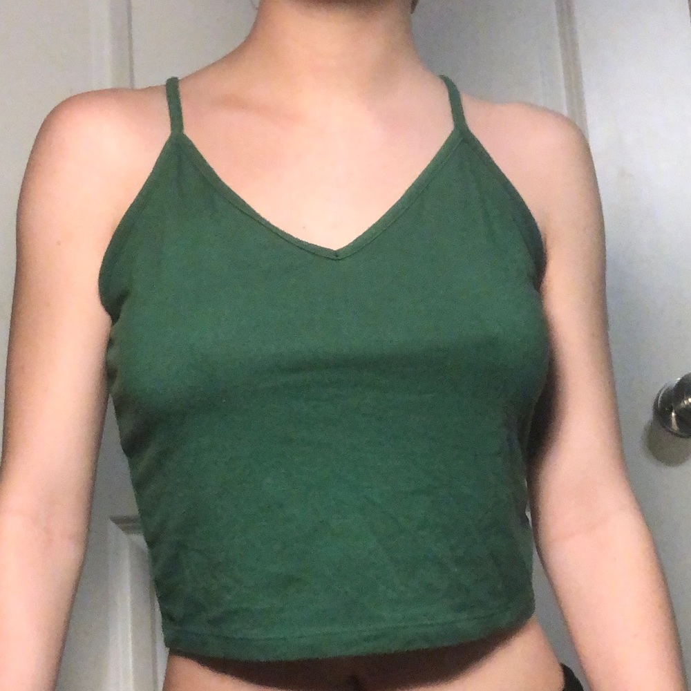Green forever 21 tank top crop top